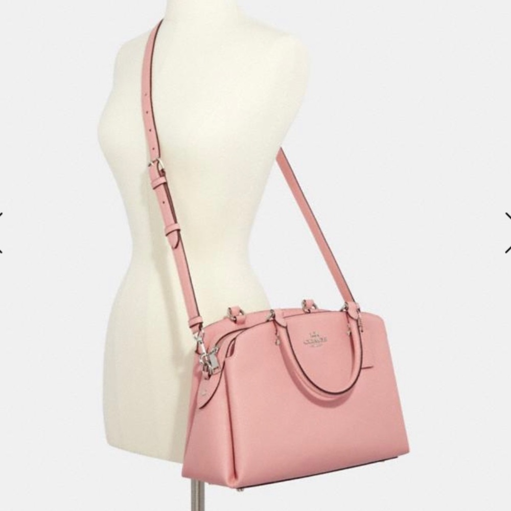COACH Carryall Crossgrain Leather Lillie Satchel - Picture 4 of 16